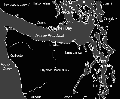 Klallam Language Area Map